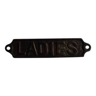 Vintage Irish 'Ladies' Brass Sign or Plaque For Sale