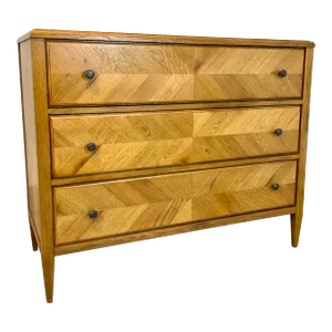 Theodore Alexander Light Oak Finished Wood Chest of Drawers
