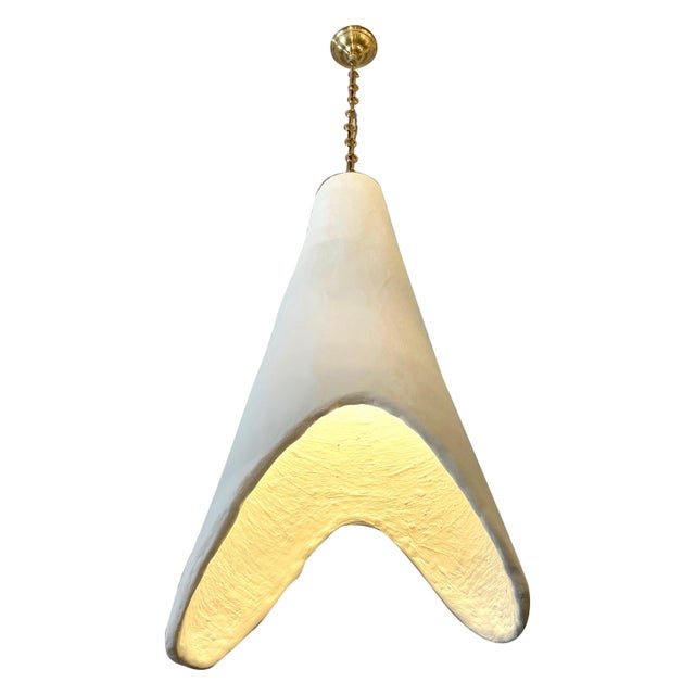 Late 20th Century Organic Oversized Cone Pendant in French Plaster For Sale - Image 5 of 17