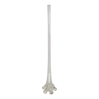 Art Nouveau French Gladioli Fluted Glass Vase, 1920s For Sale