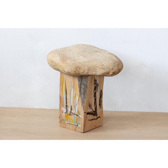 Primitif Sculpture in Fire-Treated Wood by Jean-Baptiste Van Den Heede Dimensions: Ø 41 x H 40 cm Materials: Fire-treated...