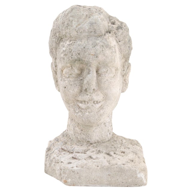 Off-white 20th Century Belgian Concrete Bust For Sale - Image 8 of 18