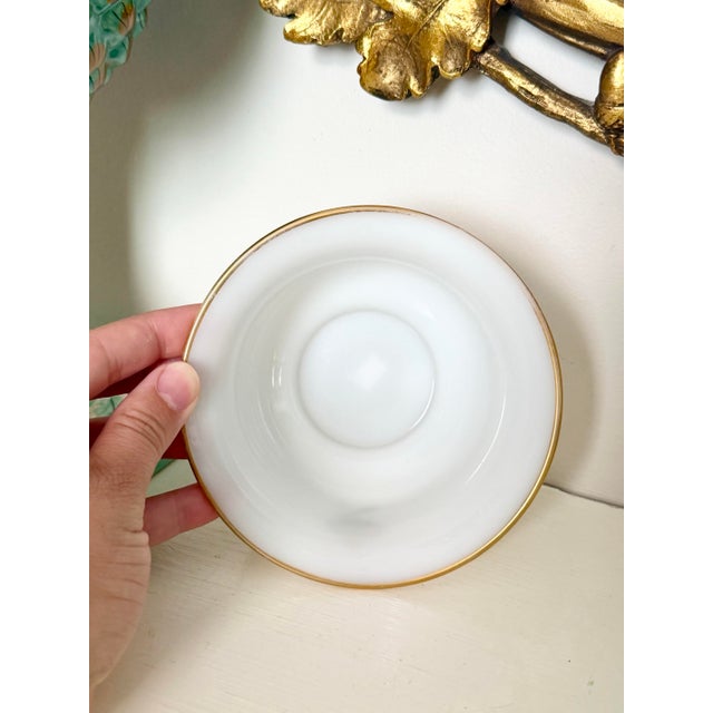 French French Opaline Finger Bowl With Napoleonic Imperial Cipher Reproduction For Sale - Image 3 of 6