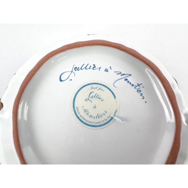 Vintage French Lallier Moustiers Faience Lidded Bowl With Branch Handles For Sale - Image 17 of 17