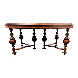 Early 20th Century Antique Spanish Revival Walnut 88" Refectory Table For Sale