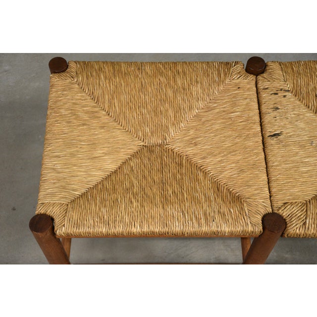 1970s Danish Oak Seagrass Bench For Sale - Image 9 of 9