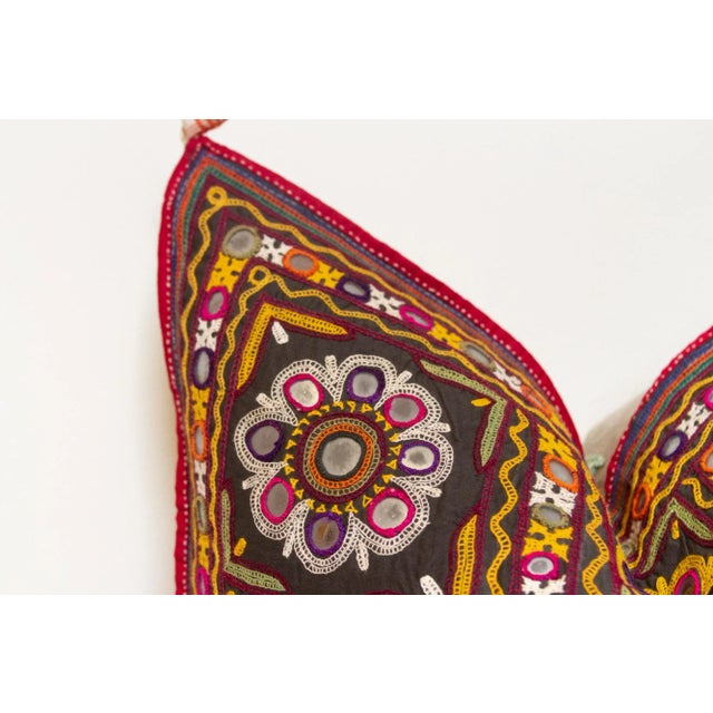 Anika Rajasthani Embroidered Decorative Pillow For Sale - Image 4 of 8