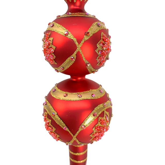 1980s Red Glass Tree Topper Chairish