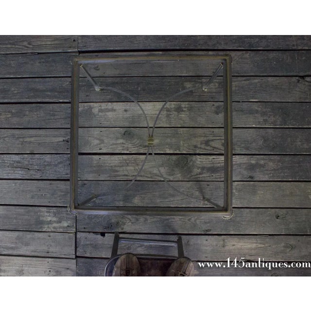 Square Polished Steel and Glass Coffee Table in the Style of Jansen For Sale - Image 9 of 9