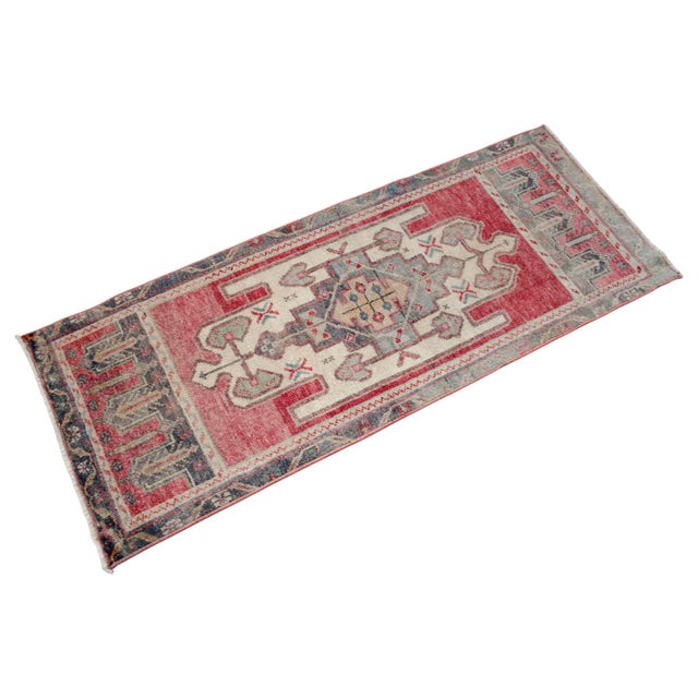 1970s Vintage Hand Knotted Small Rug For Sale - Image 6 of 14