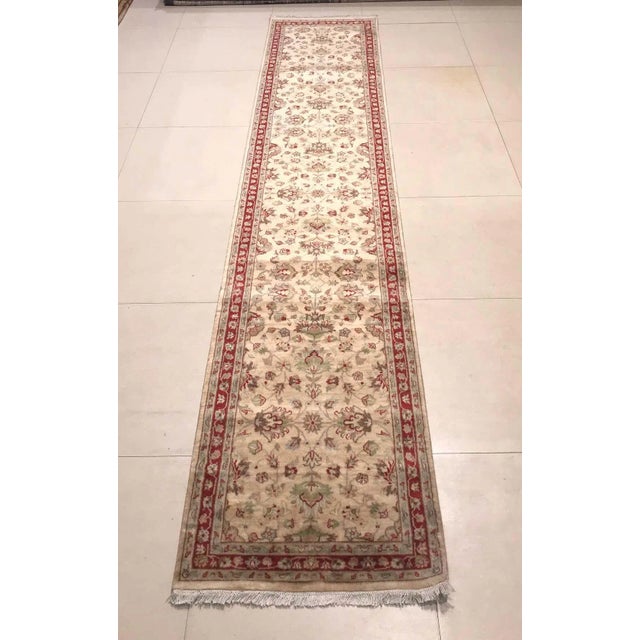 Vintage Middle Eastern Wool & Silk Runner For Sale - Image 4 of 11