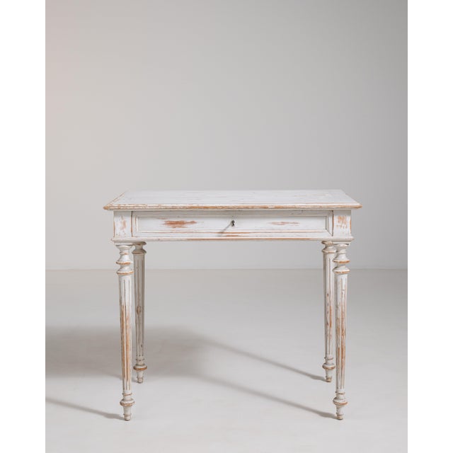 Louis XVI White Patinated Table, Neoclassical Style, France, Circa 1900 For Sale - Image 10 of 13