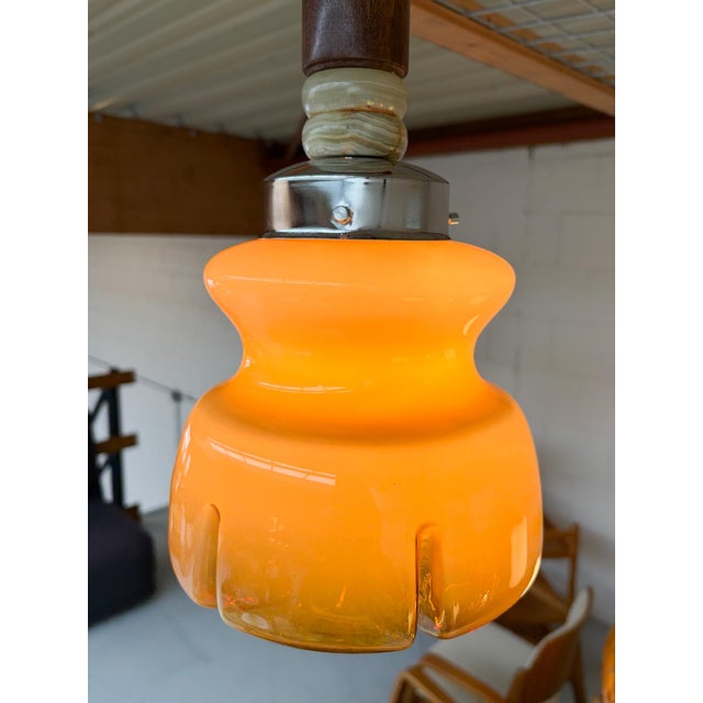 Amber Colored Murano Glass Ceiling Lamp, Italy, 1960s For Sale - Image 11 of 14