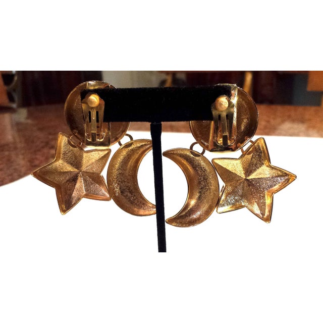 Modern 1970s Christian Dior Celestial Sun Moon & Stars Parure Necklace, Bracelet & Earrings - 4 Pieces For Sale - Image 3 of 5
