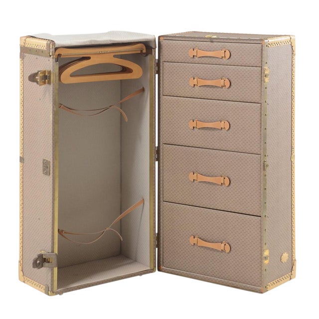 Vintage Gucci Gg Supreme Logo Wardrobe Steamer Trunk 48 Authentic