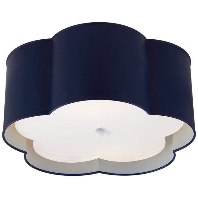 Bryce Medium Flush Mount in French Navy and White with Frosted Acrylic Diffuser Designer: kate spade new york Mounting:...
