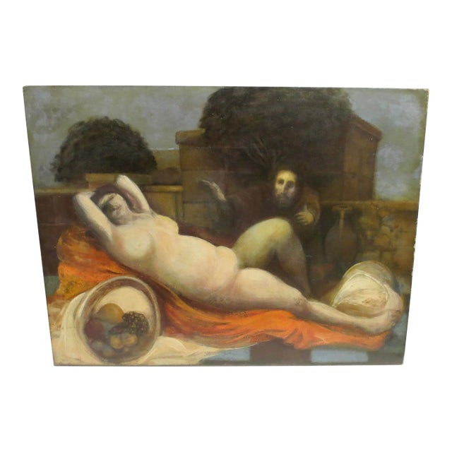 Oil on Panel Suzanna at the Bath For Sale