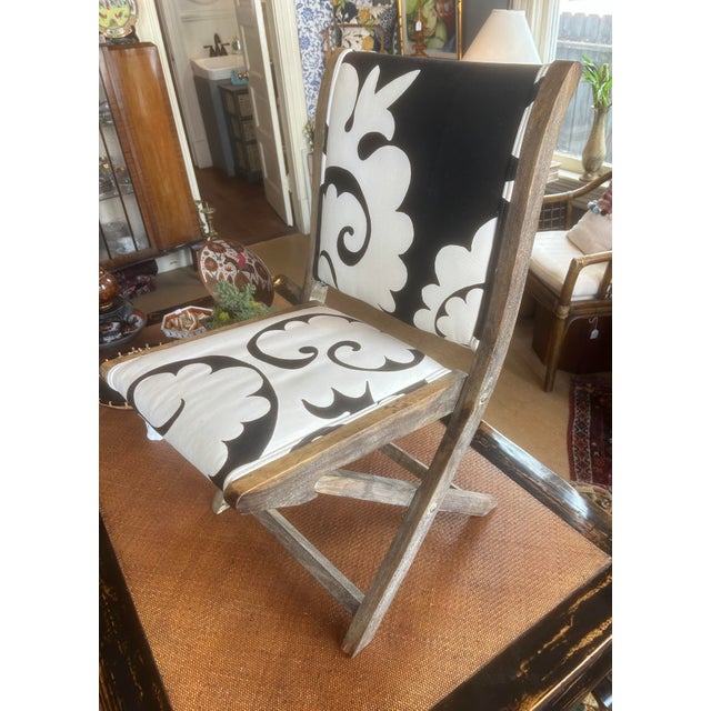 Anthropologie Anthropologie Marca Terai Folding Wooden Chair For Sale - Image 4 of 12