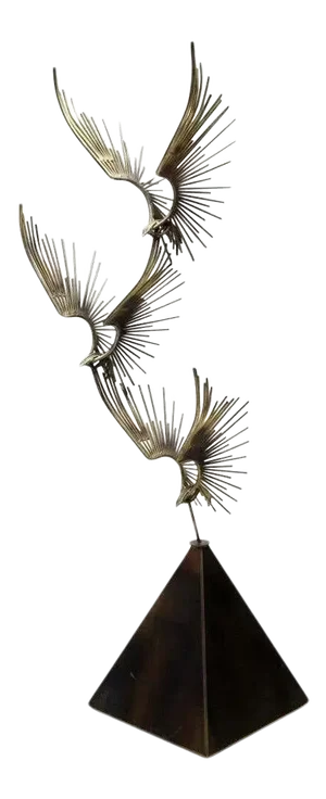 Minimal Curtis Jeré "Birds in Flight" Bronze Floor Sculpture Signed and Dated