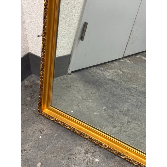 Wood Ornate Gold Framed Mirror, Vintage For Sale - Image 7 of 12