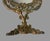 Gold Ornate Vintage Antique Cast Metal Gold Painted Standing 16.25" Vanity Mirror For Sale - Image 8 of 10