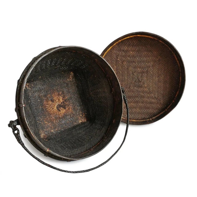 Vintage Akha Thai Basket W/Lid For Sale In Los Angeles - Image 6 of 7