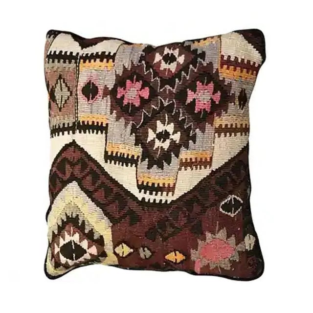 Abstract Early 1900s Kalim Pillow For Sale - Image 3 of 6