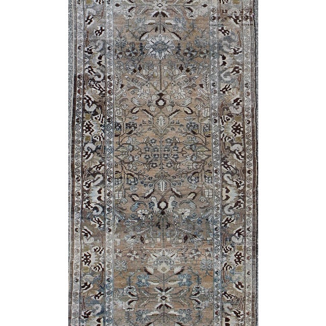 Antique Persian Lilihan Runner With Soft Grey and Taupe Tones and Refined Design 3'5 X 16'11 For Sale - Image 4 of 6