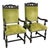 Antique Carved Wood Couples Armchairs, Pair For Sale