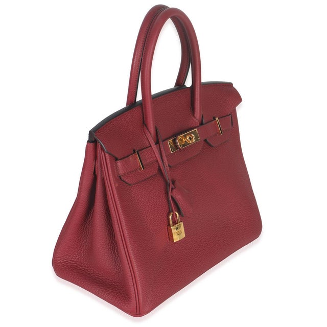 Contemporary Rouge Grenat Togo Birkin 30 GHW For Sale - Image 3 of 9