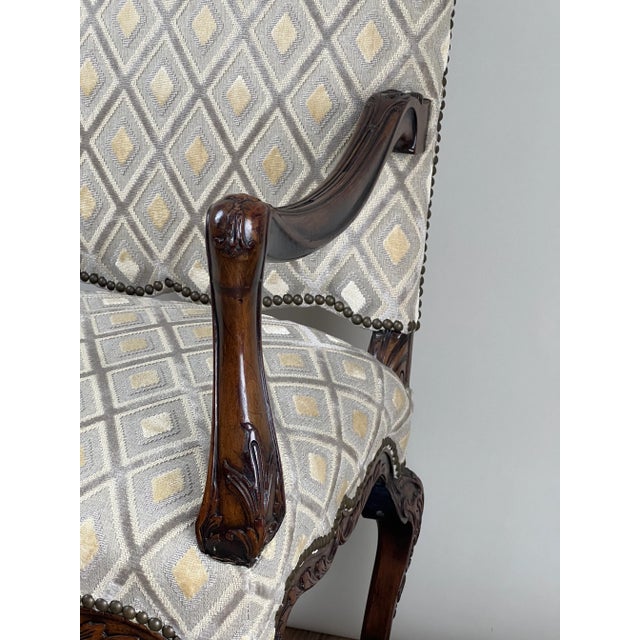 Antique French Régence Style Carved Mahogany Armchair, Circa Early 19th Century For Sale In Boston - Image 6 of 9