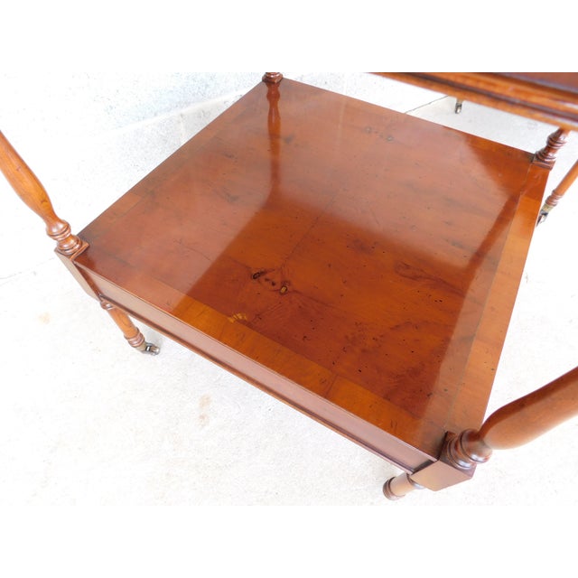 Hekman Regency Style Olive Wood Mahogany End Tables - A Pair For Sale - Image 11 of 18