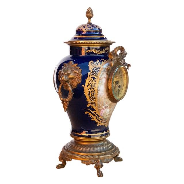 Antique French Sèvres Porcelain G. Poitevin Ormolu Japy Freres 8 Day Clock 1875 For Sale - Image 13 of 18