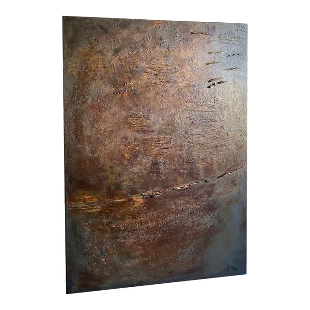 Cocco Romantico – Large 40x55 Textured Abstract Painting by Tatiana Duperault For Sale