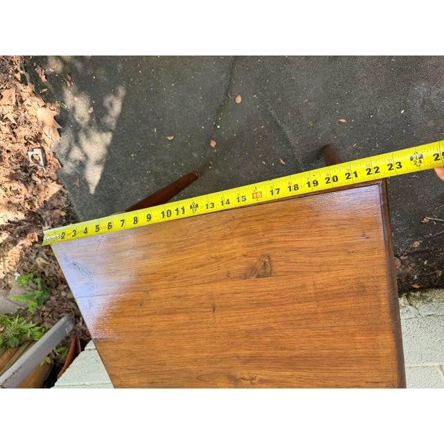 Antique Federal Style Solid Walnut Side Table. Circa 1940s For Sale - Image 16 of 17