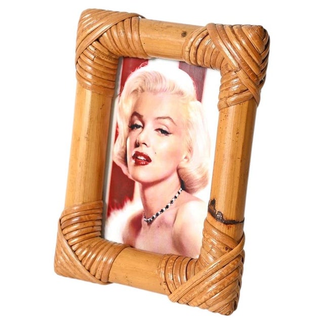 Mid-Century Organic Photo Frame in Rattan, Italy, 1970s For Sale - Image 11 of 11