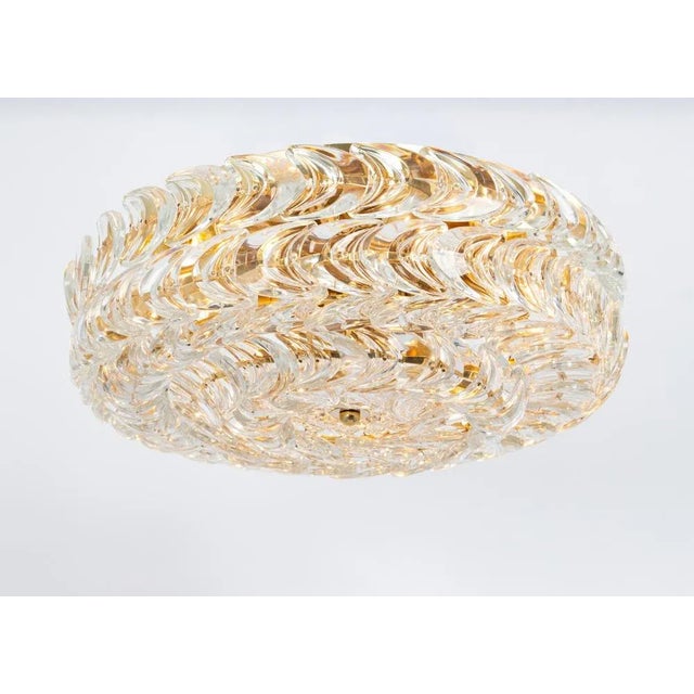 Gilt Brass and Crystal Flush Mount from Palwa, Germany, 1970s For Sale - Image 8 of 11