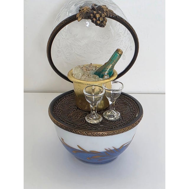 Glass Vintage Limoges France La Gloriette Domed Egg Champagne For Sale - Image 7 of 9