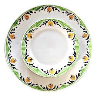 French Art Deco Maroussia Dessert Set from Sarreguemines, 1930s, Set of 8 For Sale