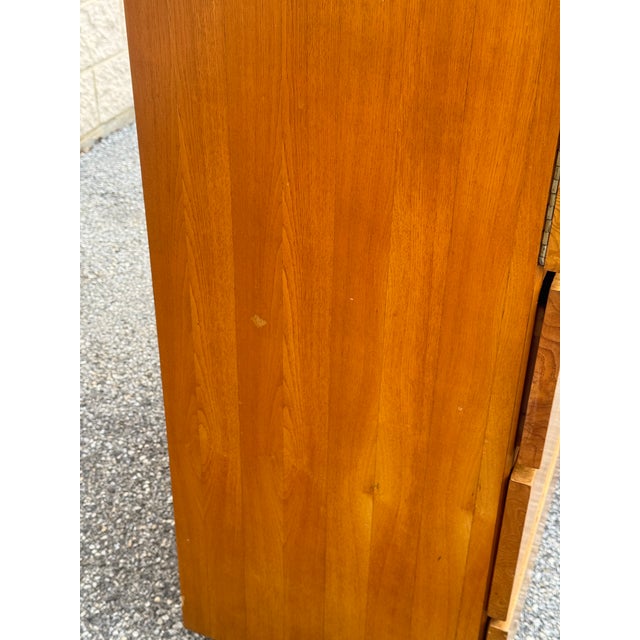 1970s Lane Mid Century Burl Wood Tall Dresser / Gentleman's Chest For Sale - Image 9 of 12
