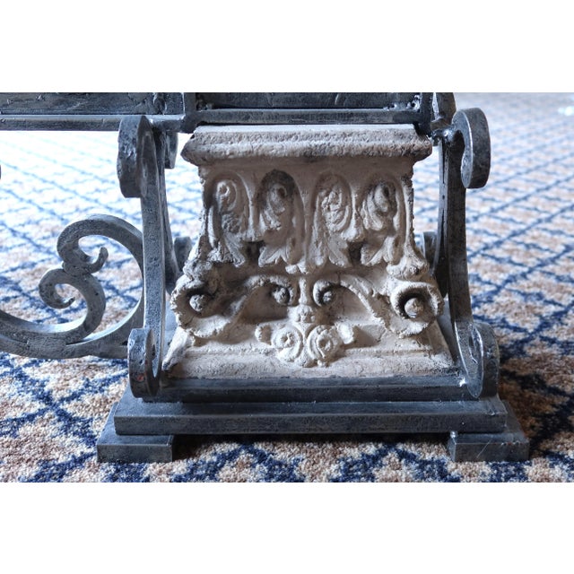 Metal Large Wrought Iron Decorated Silver Wall Gate For Sale - Image 7 of 9