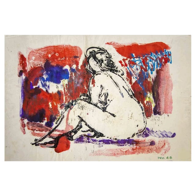Leo Guida, Crouched Nude, Artwork, 1970s For Sale