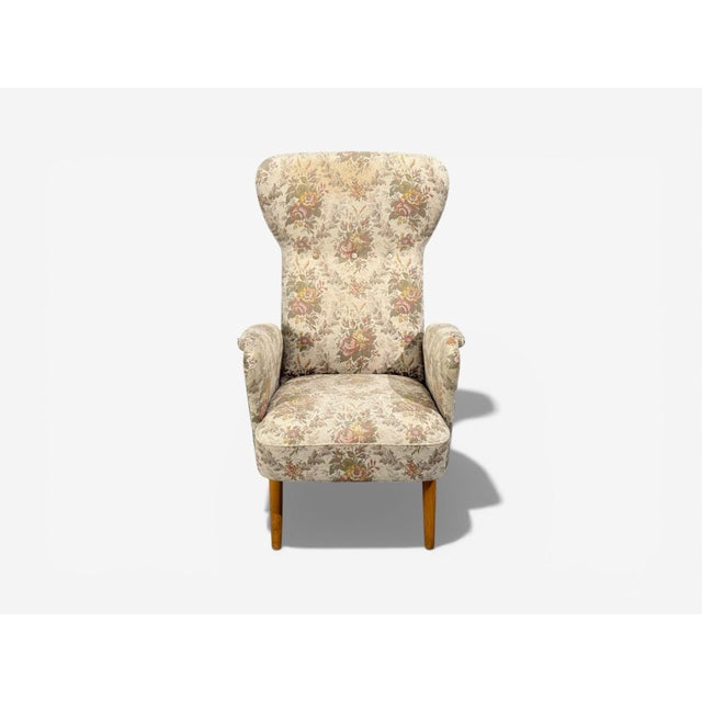 Carl Gustaf Hiort Af Ornäs, Armchair, Fabric, Lacquered Wood, Finland, 1940s For Sale - Image 4 of 10