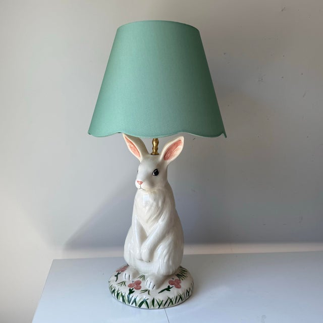 Late 20th Century Ceramic Bunny Rabbit Table Lamp For Sale In Charleston - Image 6 of 10
