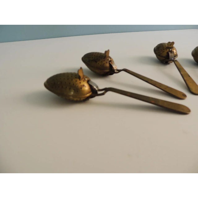 English Brass Tea Spoons - Set of 4 Engrave: Made in England Size: 6"L x 1.5"W x 1"H