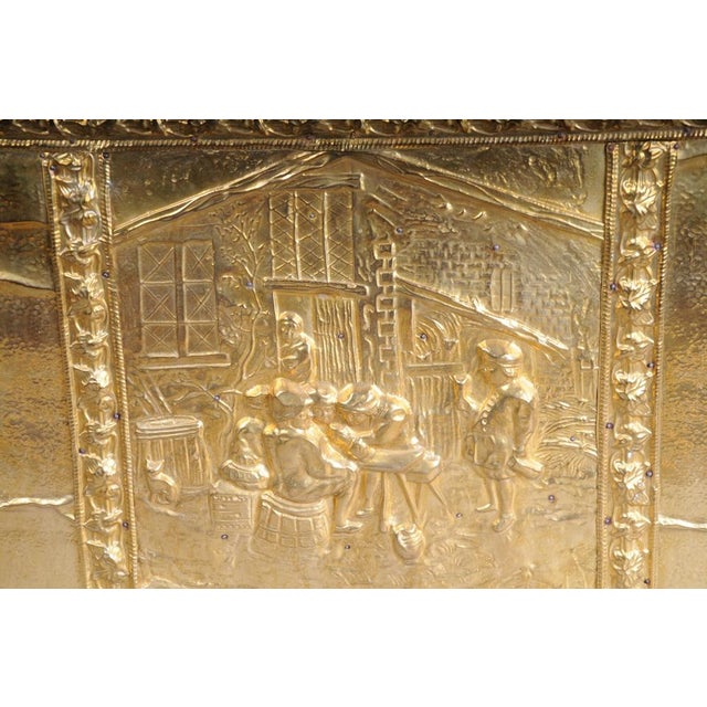 Antique Dutch Chest in Gilt Brass, 19th Century For Sale - Image 9 of 13