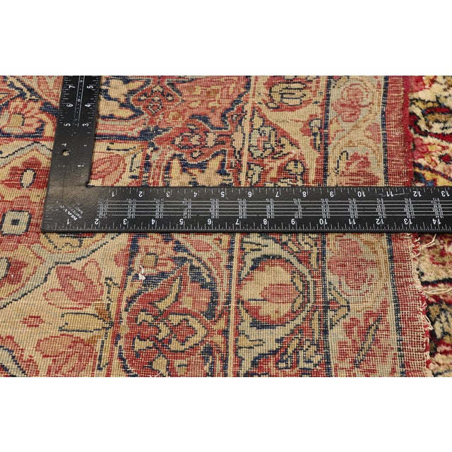 Beige Signed Late 19th Century Persian Kermanshah Rug, 12'09 X 22'01 For Sale - Image 8 of 11
