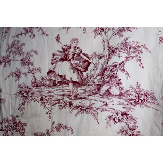 Vintage French Red and White Toile Curtains, Panels and Fabric Chairish