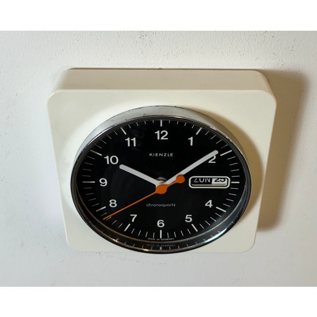 Vintage White Bakelite Chronoquartz Wall Clock from Kienzle International, 1970s For Sale - Image 4 of 16
