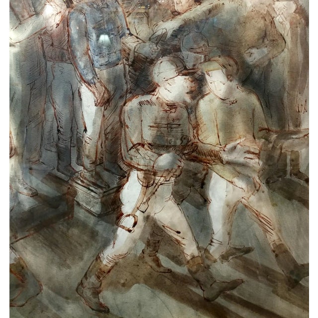 1930s C. 1939 Carl Hugo Beetz "Jockeys" Mixed Media Painting For Sale - Image 5 of 9